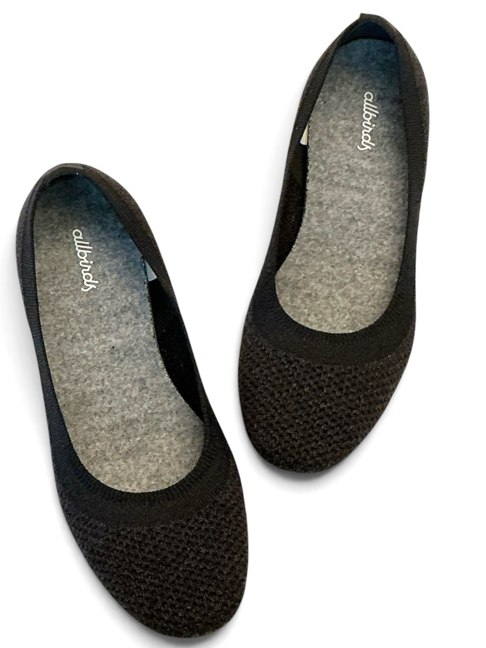Allbirds Tree Breezer Flats Dark Charcoal Knit Slip on Ballet Flats Size-8